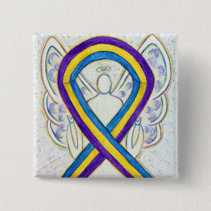 Bladder Cancer Awareness Ribbon Angel Pin Buttons