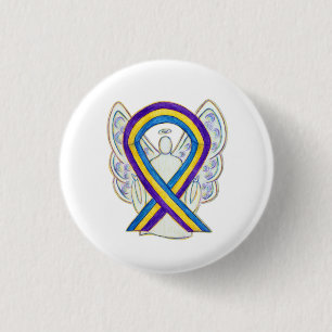 Bladder Cancer Awareness Ribbon Angel Pin Buttons