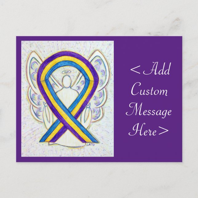 Bladder Cancer Awareness Ribbon Angel Postcard (Front)