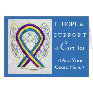 Bladder Cancer Awareness Ribbon Art Greeting Cards