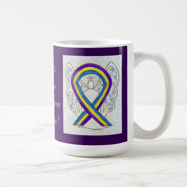 Bladder Cancer Awareness Ribbon Coffee Mugs (Right)