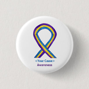 Bladder Cancer Awareness Ribbon Custom Button Pins