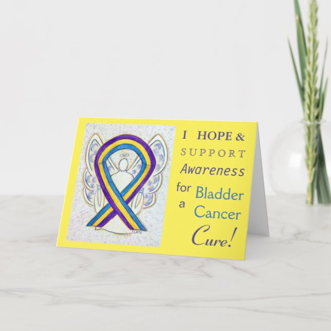 Bladder Cancer Awareness Ribbon Greeting Card (Front)
