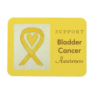 Bladder Cancer Awareness Ribbon Heart Magnet
