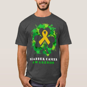Bladder Cancer Awareness Ribbon Shamrock Saint Pat T-Shirt