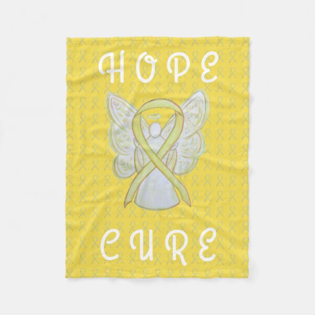 Bladder Cancer Awareness Ribbon Soft Chemo Blanket (Front)