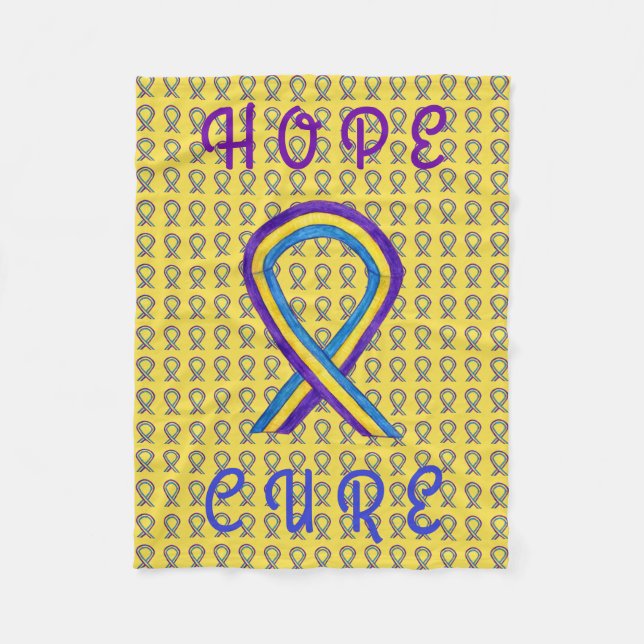 Bladder Cancer Awareness Ribbon Soft Chemo Blanket (Front)