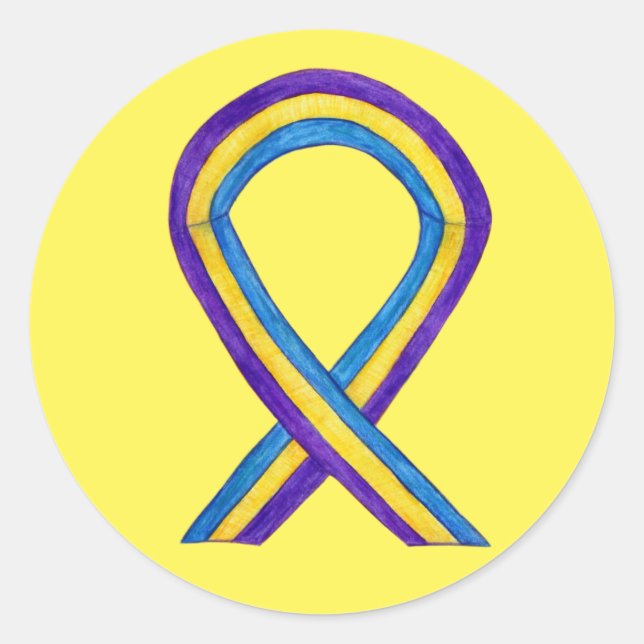Bladder Cancer Awareness Ribbon Sticker Decals (Front)