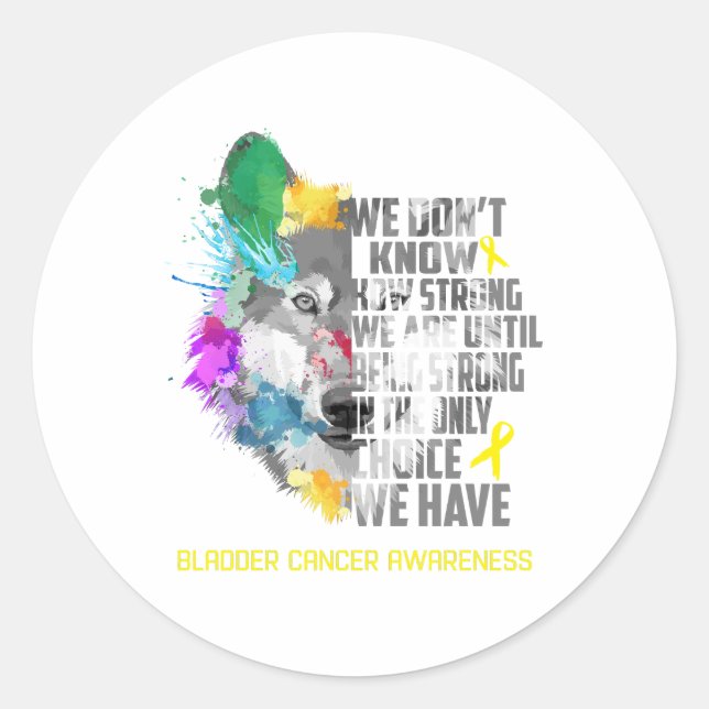 Bladder Cancer Awareness Ribbon Support Gifts Classic Round Sticker (Front)