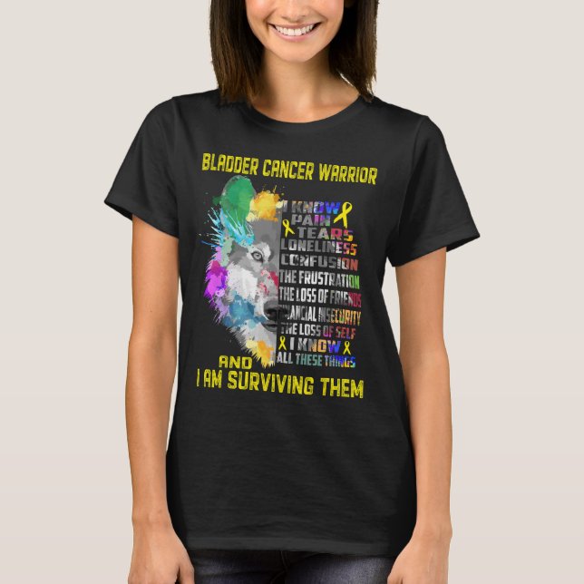 Bladder Cancer Awareness Ribbon Support Gifts T-Shirt (Front)