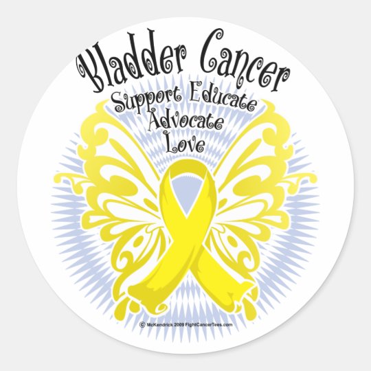 Bladder Cancer Butterfly 3 Classic Round Sticker