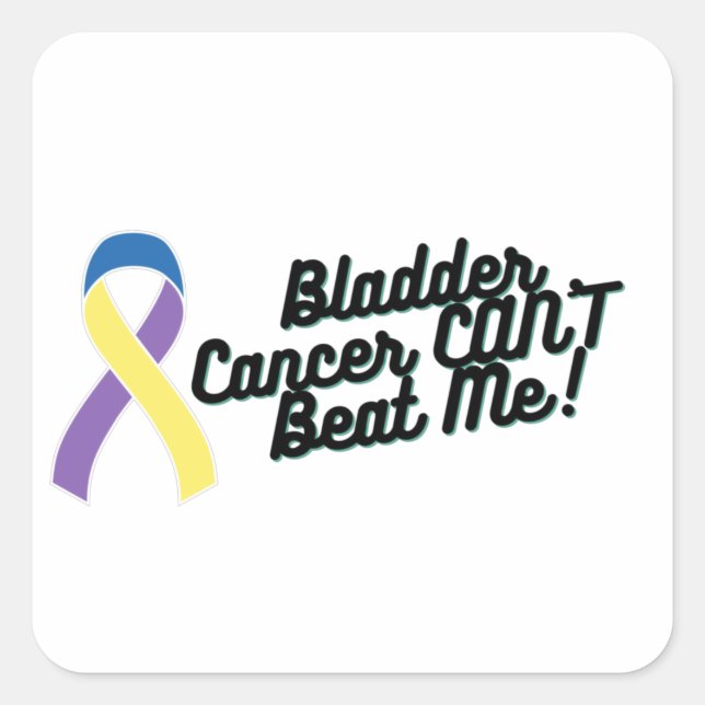 Bladder Cancer CAN'T Beat Me Awareness  Square Sticker (Front)
