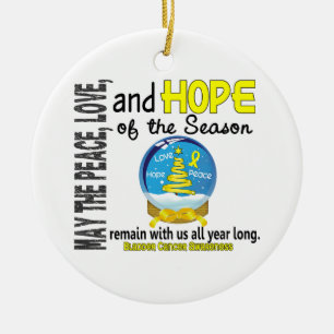 Bladder Cancer Christmas 3 Snow Globe Ornaments