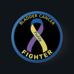 Bladder Cancer Fighter Ribbon Black Button<br><div class="desc">Bladder Cancer Fighter Ribbon Black Button for awareness and support for people fighting bladder cancer.</div>