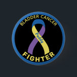 Bladder Cancer Fighter Ribbon Black Button<br><div class="desc">Bladder Cancer Fighter Ribbon Black Button for awareness and support for people fighting bladder cancer.</div>