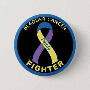 Bladder Cancer Fighter Ribbon Black Button
