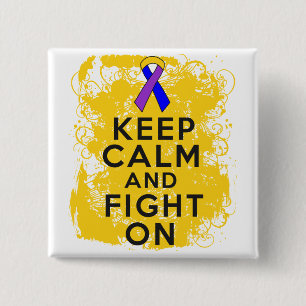 Bladder Cancer Keep Calm and Fight On.png 2 Inch Square Button