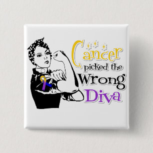 Bladder Cancer Picked The Wrong Diva 2 Inch Square Button