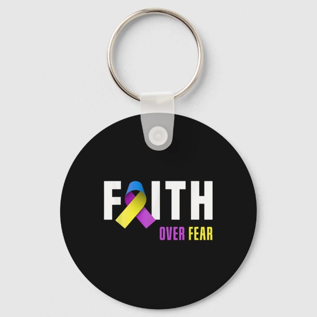 Bladder Cancer Warrior Faith God Bladder Cancer Aw Keychain (Front)