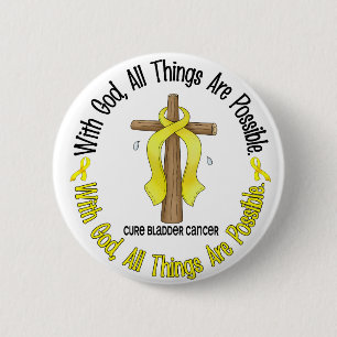 Bladder Cancer WITH GOD CROSS 1 2 Inch Round Button