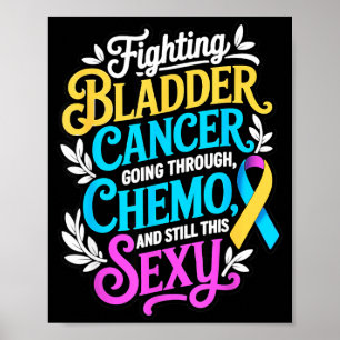 Bladder ribbon support bladder cancer awareness poster
