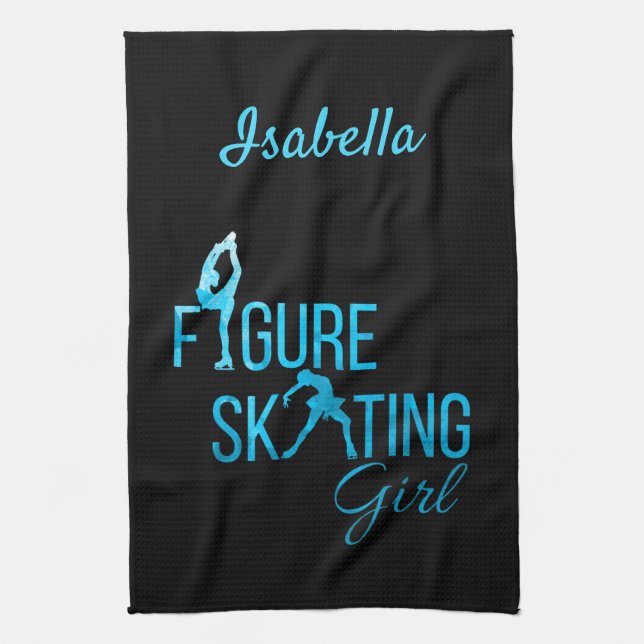 Blade Towel Figure skating blue ice turquoise (Vertical)