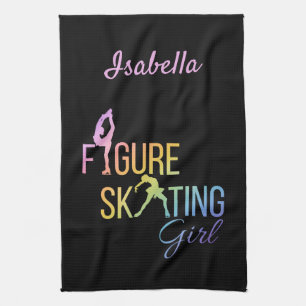 Blade Towel Figure skating rainbow on black