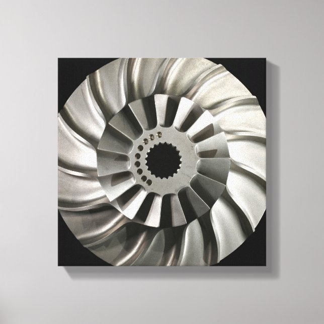 Bladed Impeller Disc of the element Titanium Canvas Print (Front)