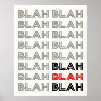 BLAH BLAH BLAH Poster de typographie