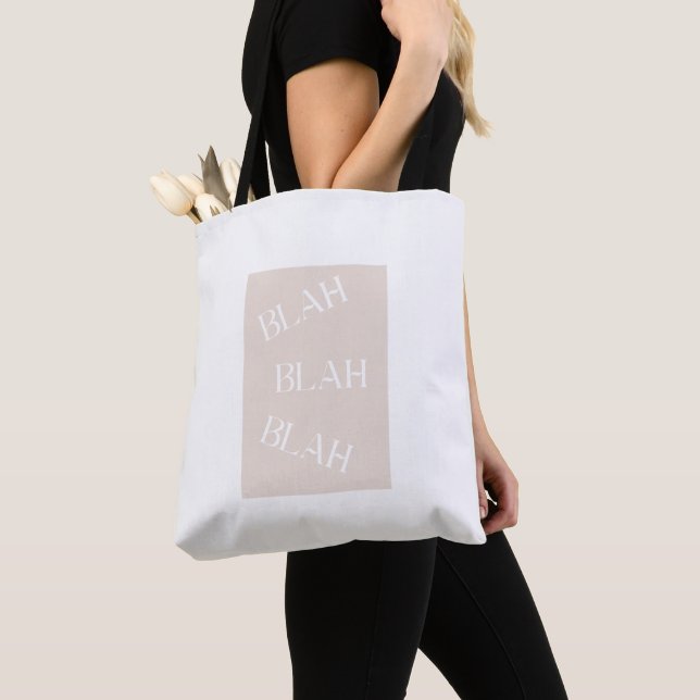 Blah Blah Blah Tote Bag – Funny Minimalist Quote (De près)