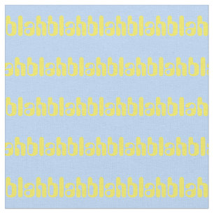 Blah Blah Blue Yellow Fun Text Stripy Word Pattern Fabric