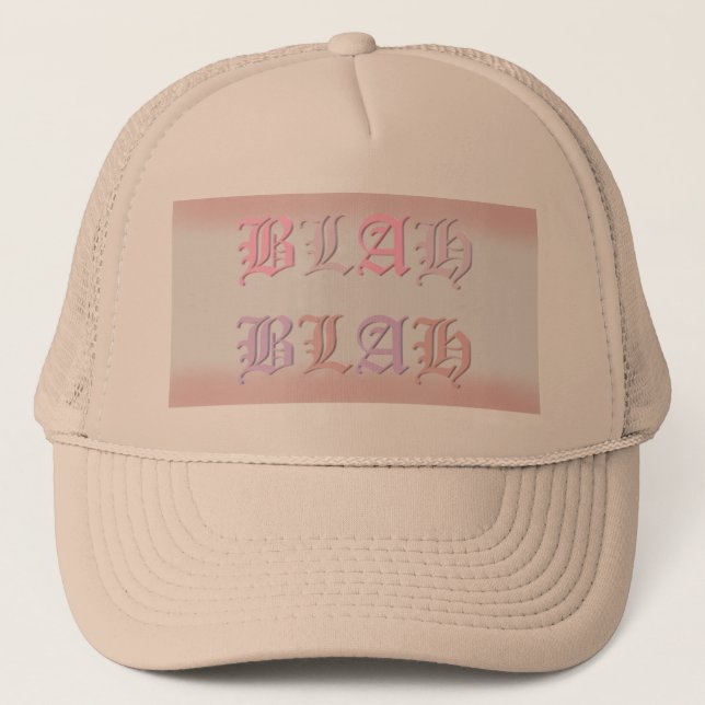 BLAH BLAH DESIGN PINK PALE PURPLE TRUCKER HAT (Front)