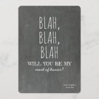 Blah Blah Funny Bridesmaid Proposal