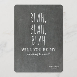 Blah Blah Funny Bridesmaid Proposal Invitation