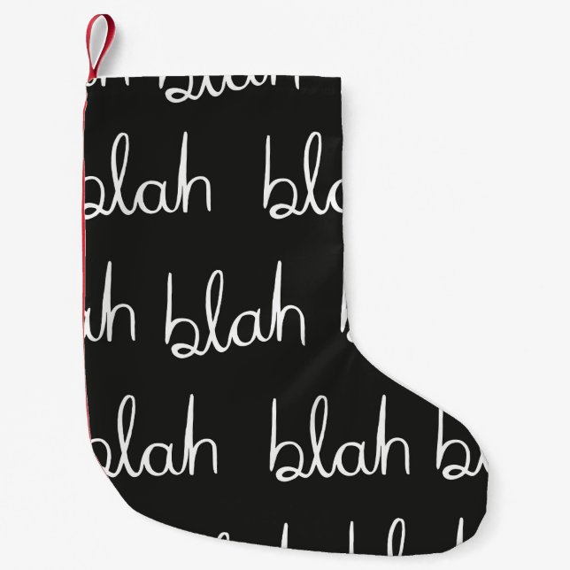 Blah blah seamless pattern.  small christmas stocking (Front)