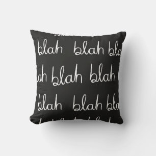 Blah blah seamless pattern. throw pillow
