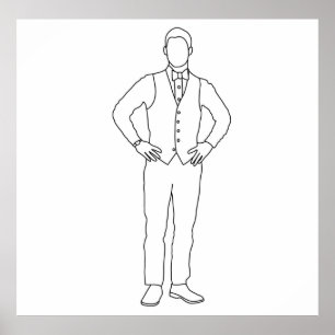 Blaine Anderson line drawing Poster