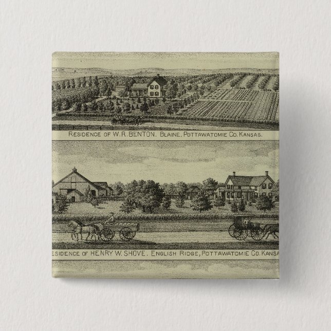 Blaine, Kansas 2 Inch Square Button (Front)