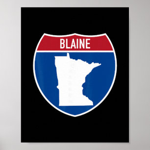 Blaine Minnesota Map Highway Interstate Sign Souve