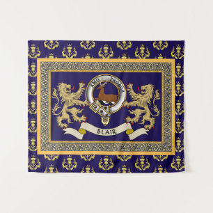 Blair Clan Badge Personalized Blue Tapestry