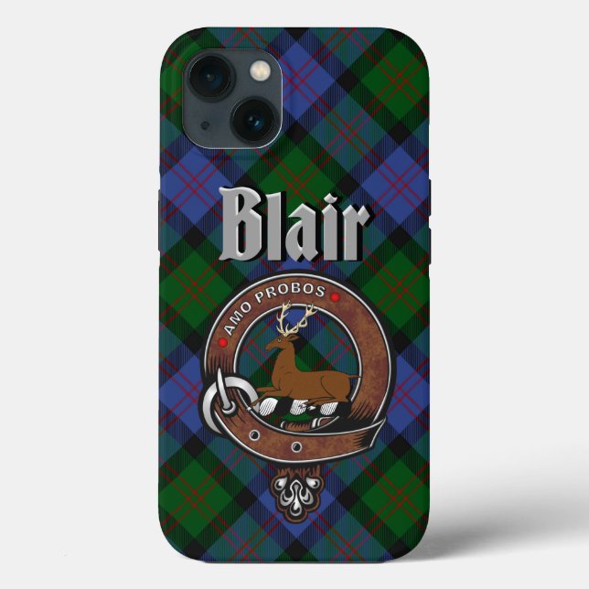 Blair Clan Badge & Tartan Phone Case (Back)