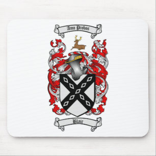 BLAIR FAMILY CREST -  BLAIR COAT OF ARMS MOUSE PAD