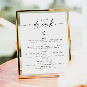 BLAIR Modern Bohemian Let's Drink Bar Menu Poster