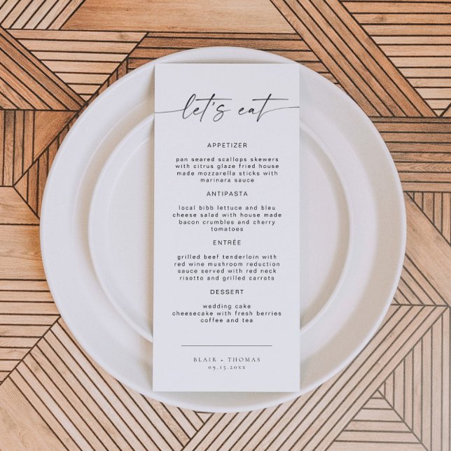 BLAIR Modern Bohemian Let's Eat Dinner Menu (Creator Uploaded)