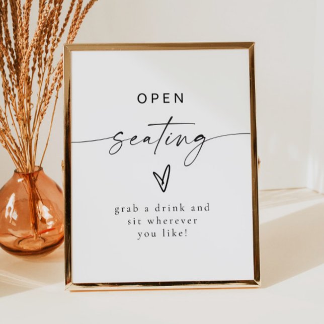BLAIR Modern Bohemian Wedding Open Seating Poster (Creator Uploaded)