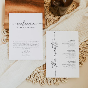 BLAIR Modern Boho Wedding Weekend Welcome Schedule Invitation