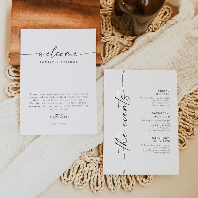 BLAIR Modern Boho Wedding Weekend Welcome Schedule Invitation (Creator Uploaded)