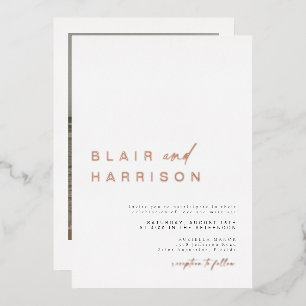 BLAIR Modern Minimal Foil Simple Photo Wedding