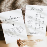 BLAIR Modern Minimal Welcome Letter Timeline Card<br><div class="desc">This wedding welcome letter and timeline features a minimalist bohemian design with edgy handwritten fonts. The simple black and white colour combination makes it the perfect addition to any event. Easily edit *most* wording on this timeline. Click 'click to customize further' in the personalization section to open up the full...</div>