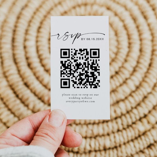 BLAIR Modern Minimalist QR Code Mini RSVP Card (Creator Uploaded)